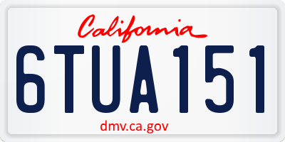 CA license plate 6TUA151