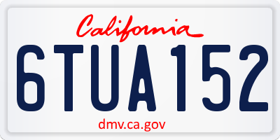CA license plate 6TUA152