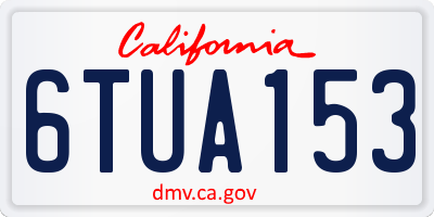 CA license plate 6TUA153