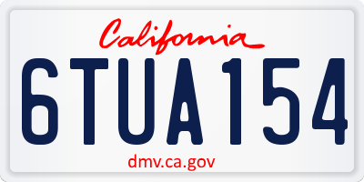 CA license plate 6TUA154
