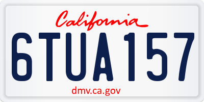 CA license plate 6TUA157
