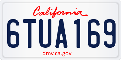 CA license plate 6TUA169