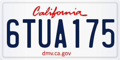 CA license plate 6TUA175