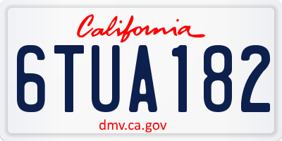 CA license plate 6TUA182