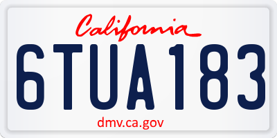 CA license plate 6TUA183