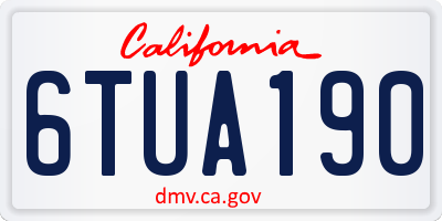 CA license plate 6TUA190