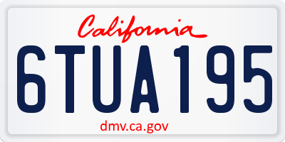 CA license plate 6TUA195