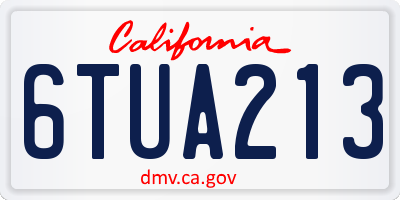 CA license plate 6TUA213