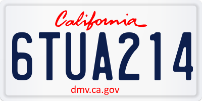 CA license plate 6TUA214