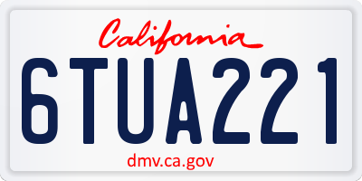 CA license plate 6TUA221