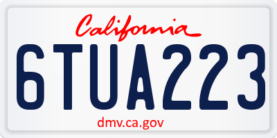 CA license plate 6TUA223