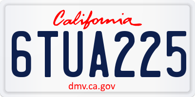 CA license plate 6TUA225