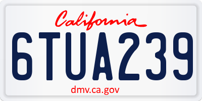 CA license plate 6TUA239