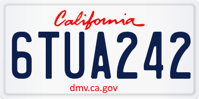 CA license plate 6TUA242