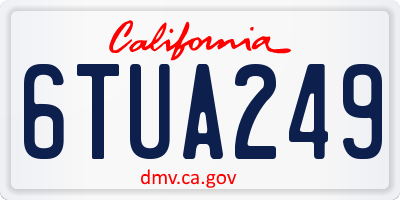 CA license plate 6TUA249