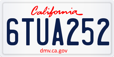 CA license plate 6TUA252