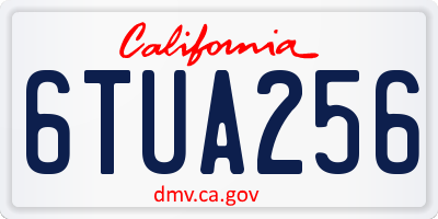 CA license plate 6TUA256