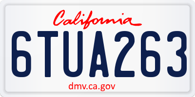 CA license plate 6TUA263