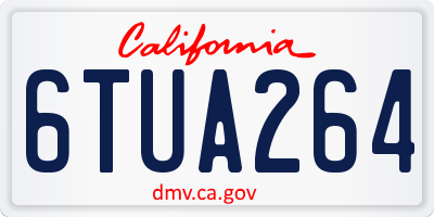 CA license plate 6TUA264
