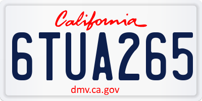 CA license plate 6TUA265