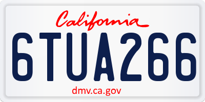CA license plate 6TUA266