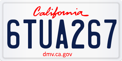 CA license plate 6TUA267