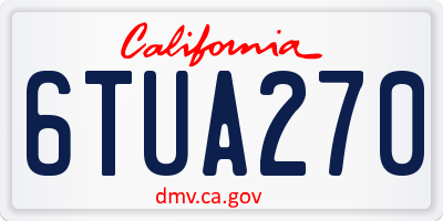 CA license plate 6TUA270