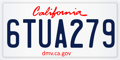 CA license plate 6TUA279