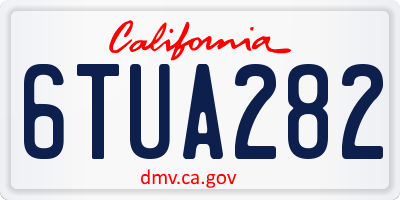 CA license plate 6TUA282