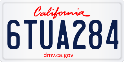 CA license plate 6TUA284