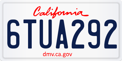 CA license plate 6TUA292