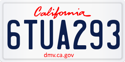 CA license plate 6TUA293