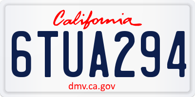 CA license plate 6TUA294