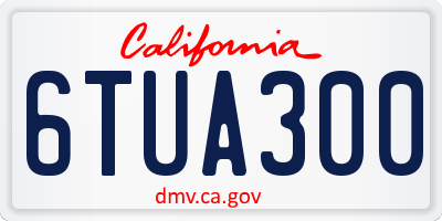 CA license plate 6TUA300