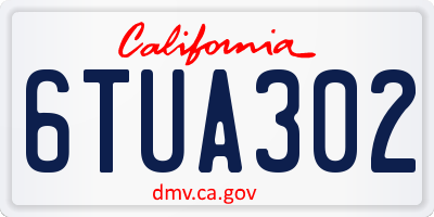 CA license plate 6TUA302