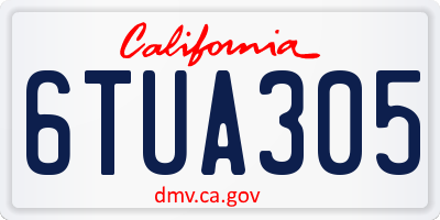 CA license plate 6TUA305