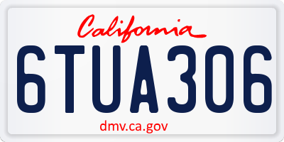 CA license plate 6TUA306