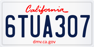 CA license plate 6TUA307