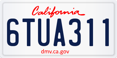 CA license plate 6TUA311