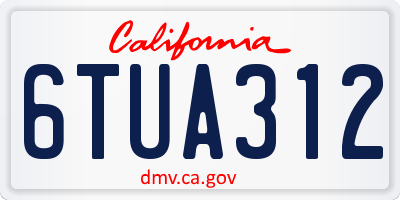 CA license plate 6TUA312