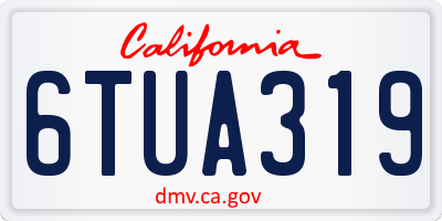 CA license plate 6TUA319