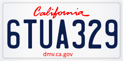 CA license plate 6TUA329