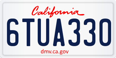 CA license plate 6TUA330