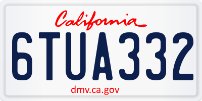 CA license plate 6TUA332