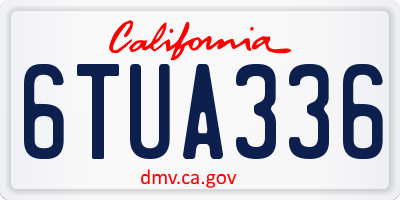CA license plate 6TUA336