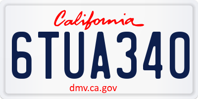 CA license plate 6TUA340