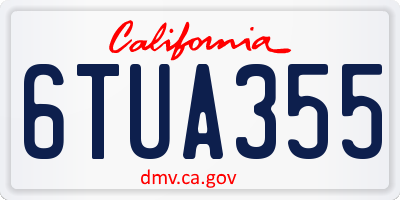 CA license plate 6TUA355