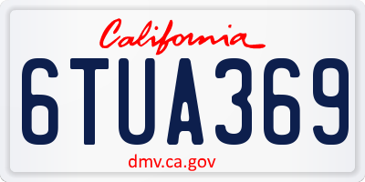CA license plate 6TUA369