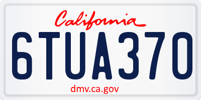 CA license plate 6TUA370