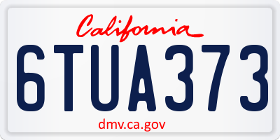 CA license plate 6TUA373